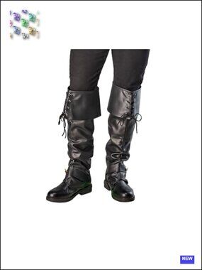 Adult Pirate Boot Covers Costume Accessory Elastic Strap